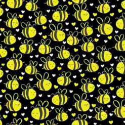 Cute Plump Bees Black - Timeless Treasures