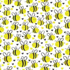 Cute Plump Bees White - Timeless Treasures