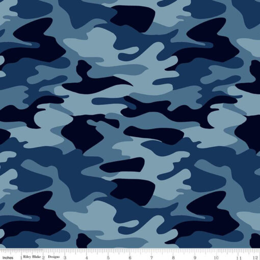 Nobody Fights Alone Camo Blue - Riley Blake Designs