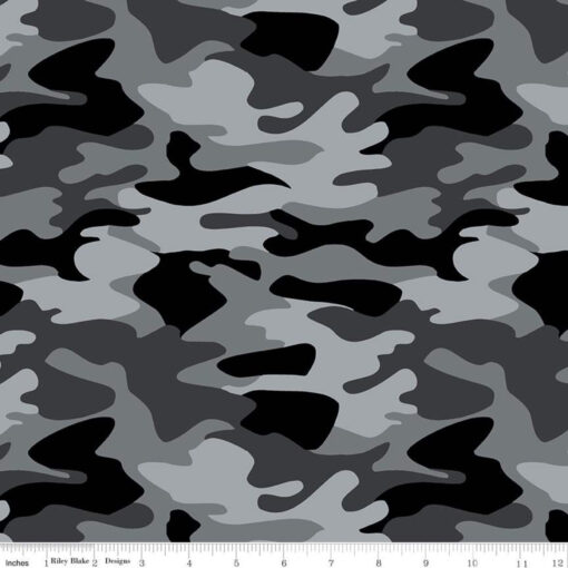 Nobody Fights Alone Camo Gray - Riley Blake Designs