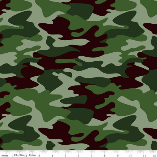 Nobody Fights Alone Camo Green - Riley Blake Designs