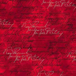 French Script Red - Timeless Treasures