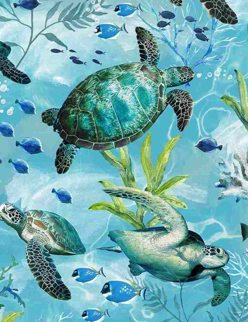 Swimming Sea Turtles - Timeless Treasures