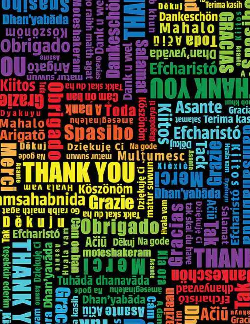 Thank You Words Multilingual - Timeless Treasures