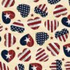 American Flag Hearts - Timeless Treasures