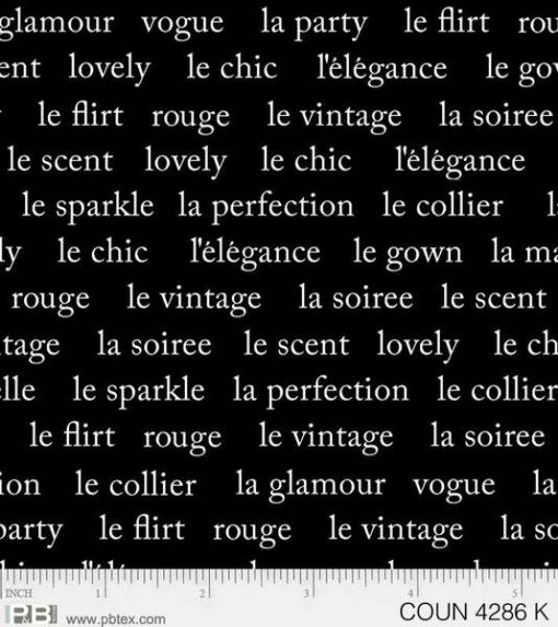 Couture Noir Words - P&B