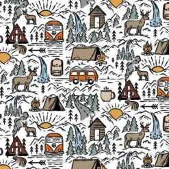 Explore the World - White - Camelot Fabrics