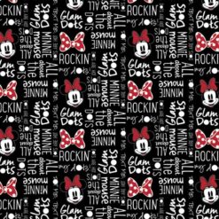 Minnie Mouse Glam Dots - Black - Camelot Fabric