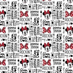 Minnie Mouse Glam Dots White - Camelot Fabrics