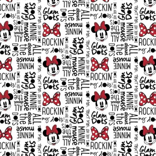 Minnie Mouse Glam Dots White - Camelot Fabrics