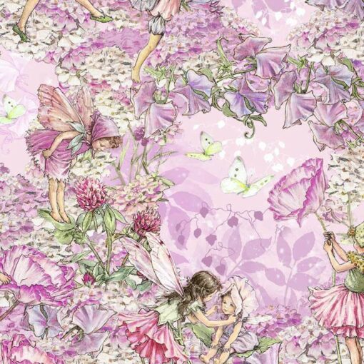 Pink Petal Flower Fairies All Over - Michael Miller Fabrics