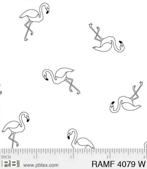 Ramblings Fun - Flamingos - White