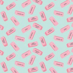 Teachers Rule Collection Light Blue Erasers - Camelot Fabric