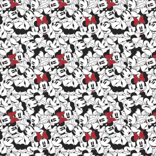 White Minnie Mouse Tossed Stack - Camelot Fabric