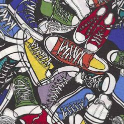Bright Sneaker Toss on Black