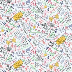 Timeless Treasures - White Math Equations