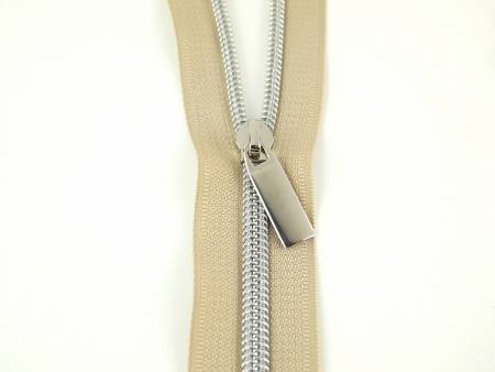 Zippers By The Yard #5 - Beige Tape Nickel Pulls
