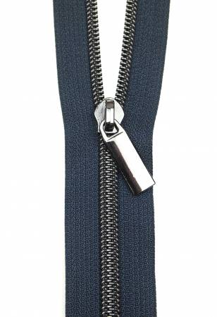 Zippers By The Yard Navy Tape Gunmetal Teeth #5