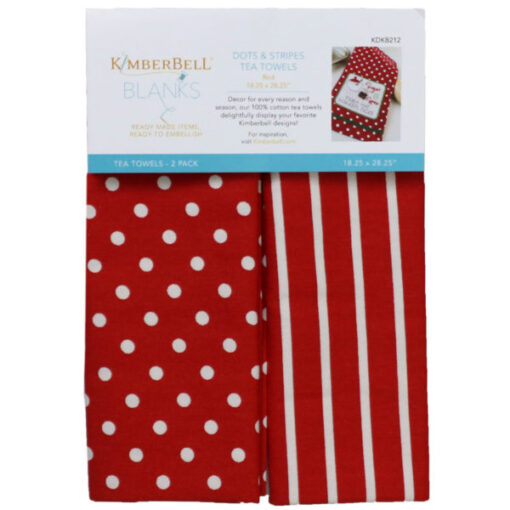 Kimberbell Dots and Stripes Tea Towels (Red)