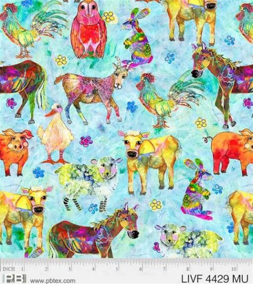 Living Farm - Colorful Farm Animals - Pattern