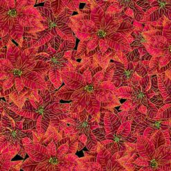 Packed Red Metallic Poinsettas