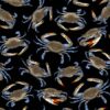 Blue Crabs Tossed on Black