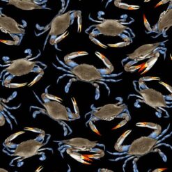 Blue Crabs Tossed on Black