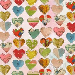 Large Hearts Coral/Multi
