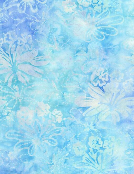 Sky Splattered Tropical Flowers Batik