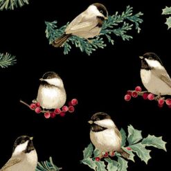 WINTER CHICKADEES BLACK