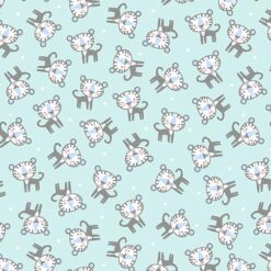 BABY TIGER FLANNEL TURQUOISE
