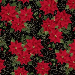 Charm Holiday Charming Poinsettia Black