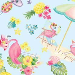 Flamingo Paradise - Sky Blue