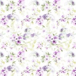 Purple Floral 108" Wide Back