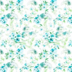 Turquiose Floral 108" Wide Back