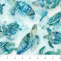 Turtle Bay Dk Turtles on Lt Bkgrnd Digital
