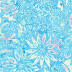 Aqua Tropical Sea Florals Batik - Tonga Chiffon