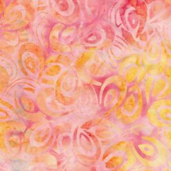 Melon Large 70s Floral Batik - Tonga Chiffons