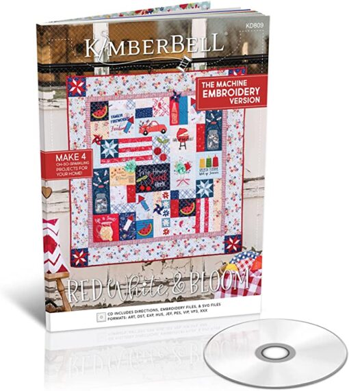 Red White & Bloom Machine Embroidery Version - Image 2