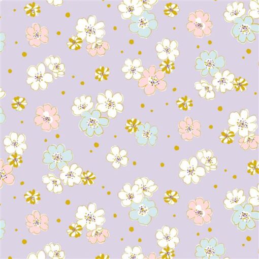 Florets with Gold - Lavendar