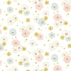 Florets with Gold - White
