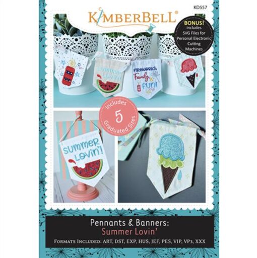 Kimberbell KD557 Pennants and Banners Summer Lovin Mach Embroidery CD