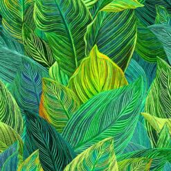 Packed Bright Leaves - Green