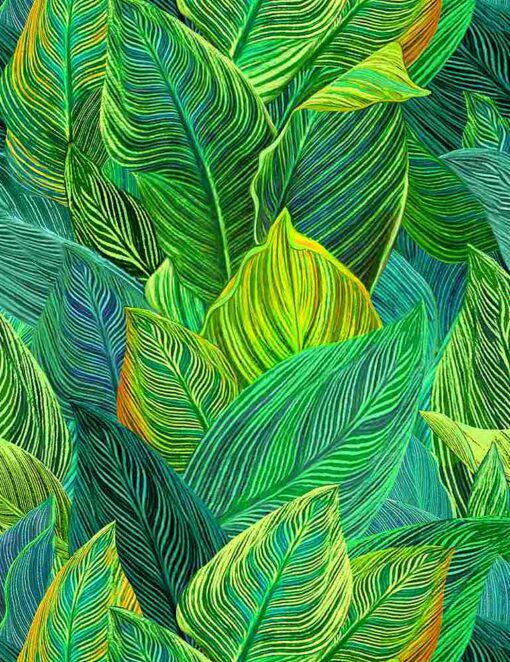 Packed Bright Leaves - Green