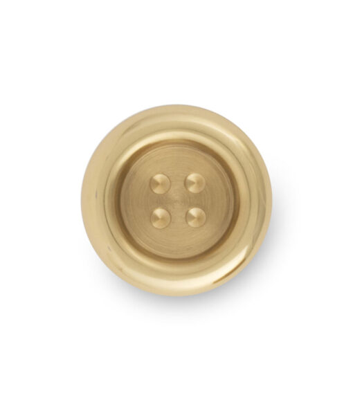 Button Knob Polished Brass