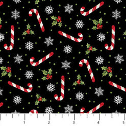 Santa's Tree Farm Black Multi