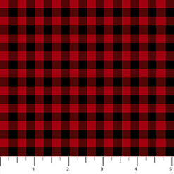 Santa's Tree Farm Red Black Check