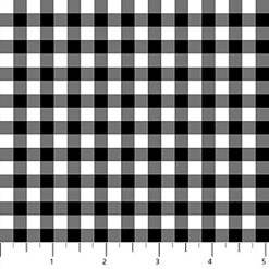 Santa's Tree Farm White Black Check