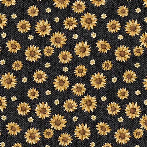 A Wooly Autumn - Autumn Flowers - Black