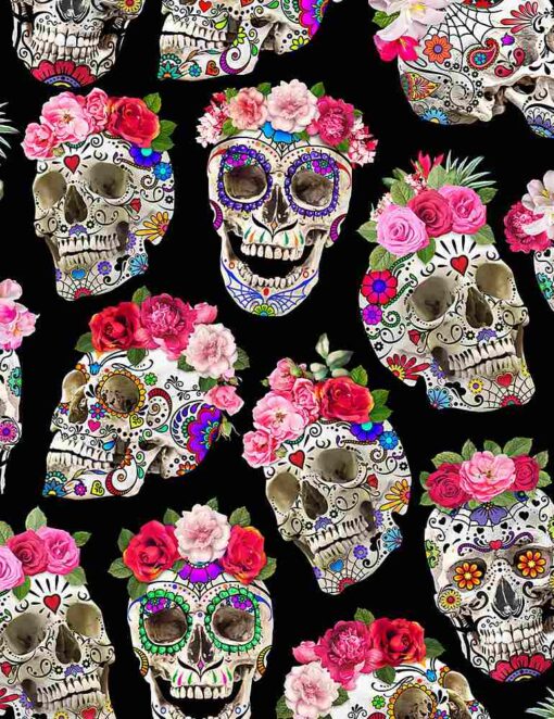 Day of the Dead Skulls w/Flower Crowns